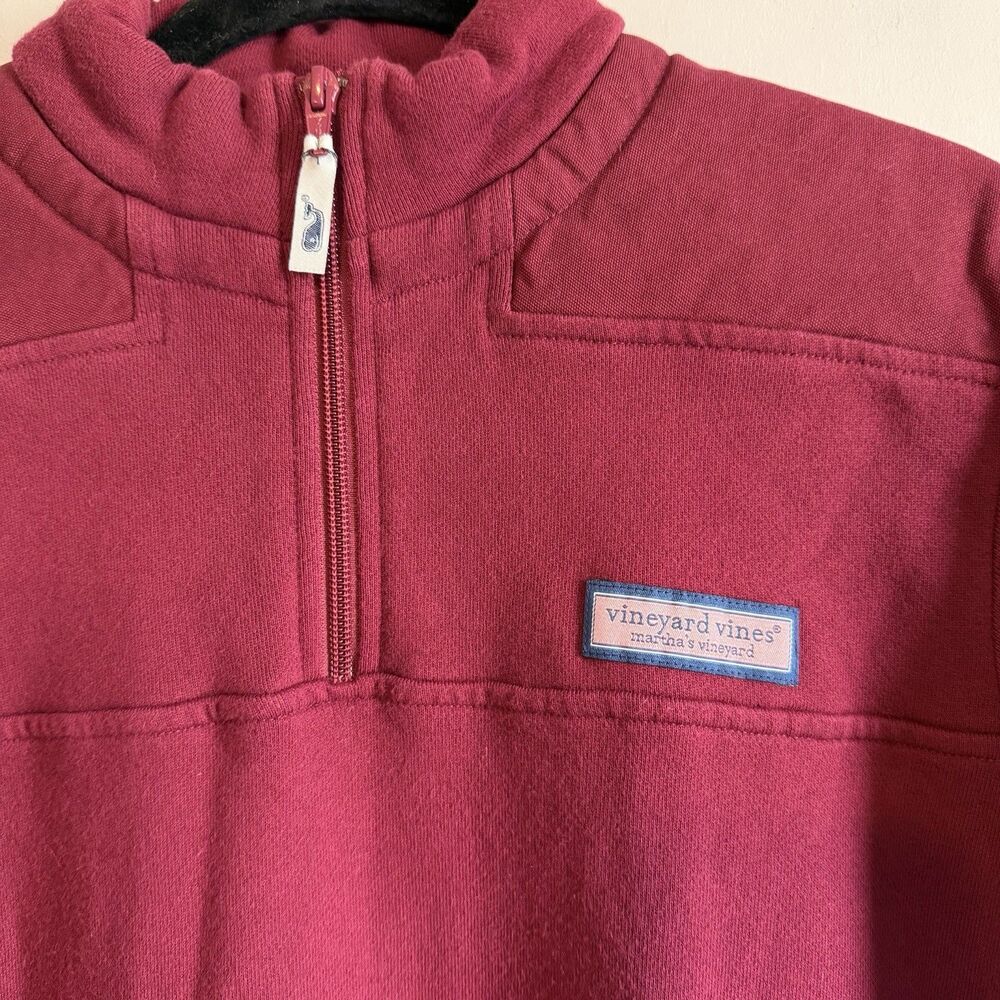 Vineyard Vines Men's Shep Shirt 1/4 Quarter Zip Pullover Maroon Size XS - Picture 2 of 9
